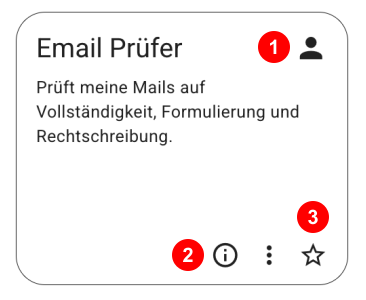 Email Prüfer mit Typ, Info-Symbol und Favoriten-Stern